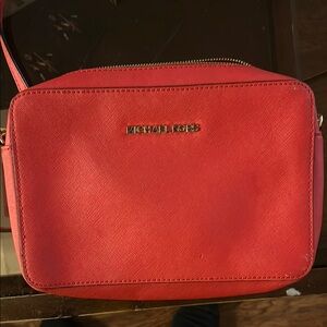 Michael Kors Red Saffiano Crossbody Bag